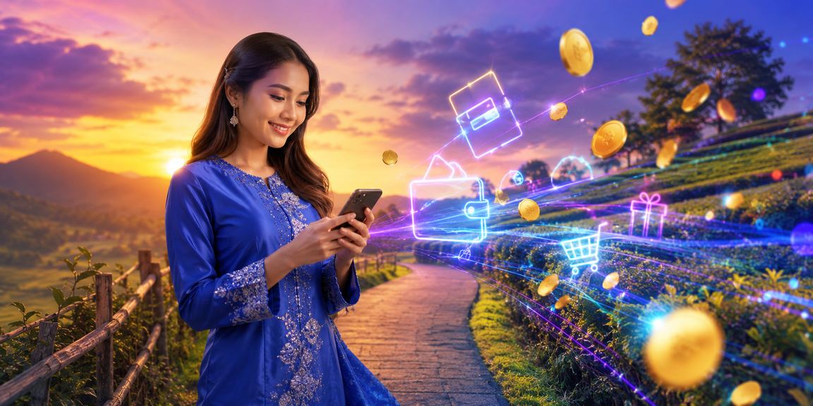 A Malaysian user in baju kurung accessing the 115 Live Casino on a smartphone